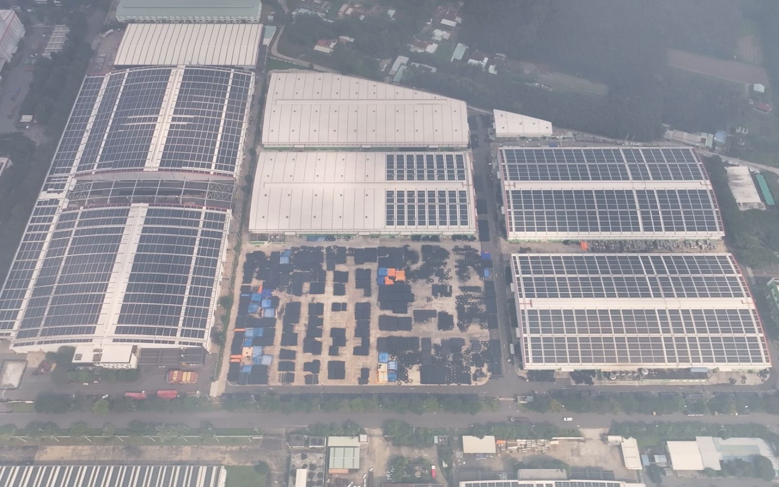 Industrial park manufacturing facilities in Binh Duong Vietnam