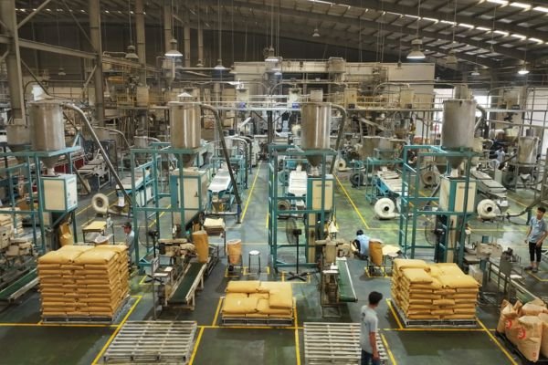 Modern PVC compound production line at Tin Kim manufacturing facility in Vietnam.