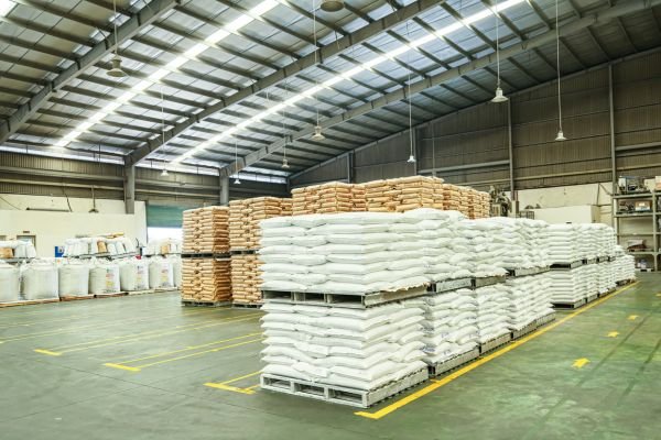 PVC compound manufacturing process at a production facility in Vietnam.