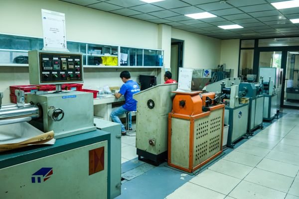 Quality control and formulation process for PVC compound manufacturing in Vietnam.